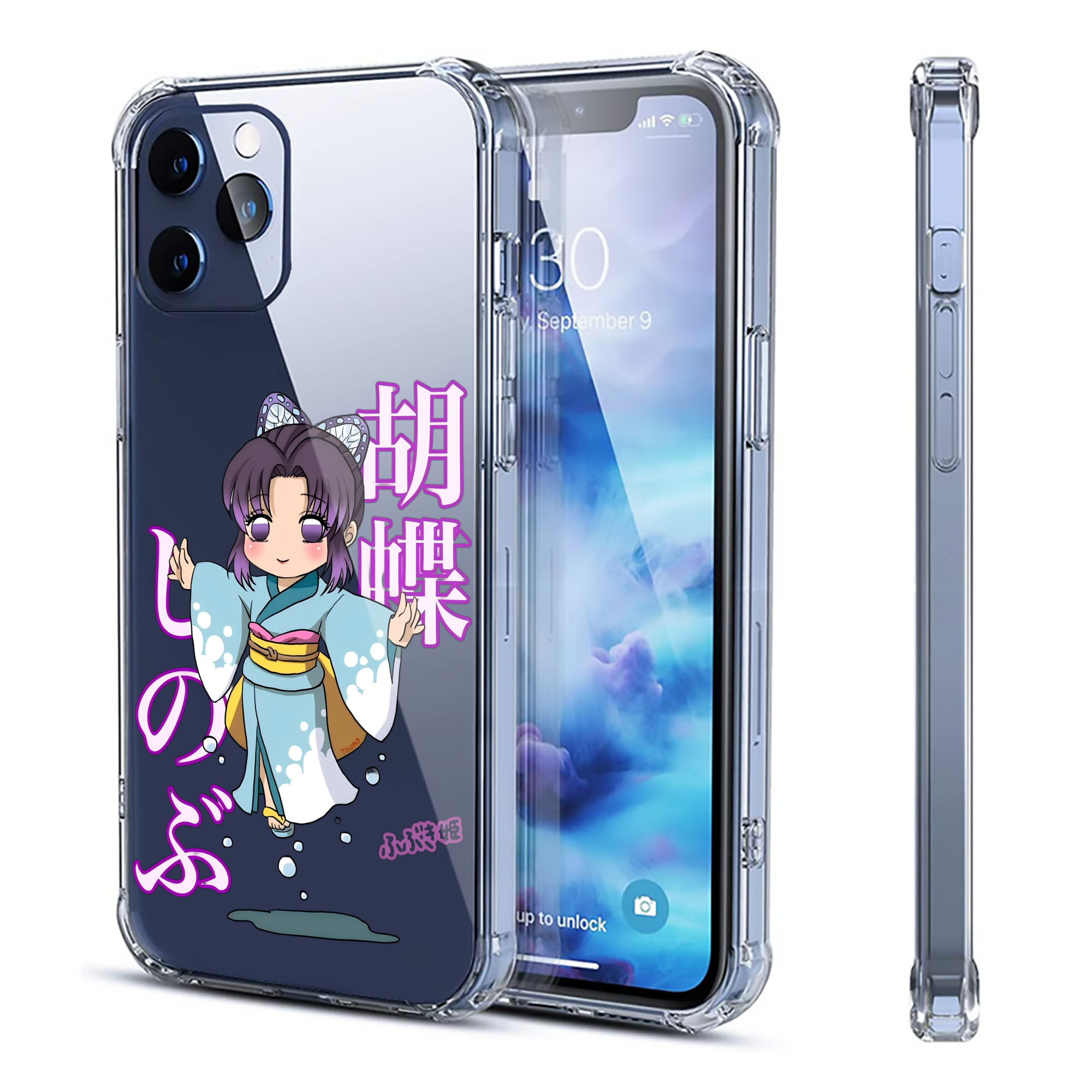 （画像用） 鬼滅の刃（きめつのやいば）蟲柱-胡蝶 しのぶ／こちょう しのぶ Kochou Shinobu 【iPhone 12シリーズ対応】透明スマホケース（クリアソフトケース）